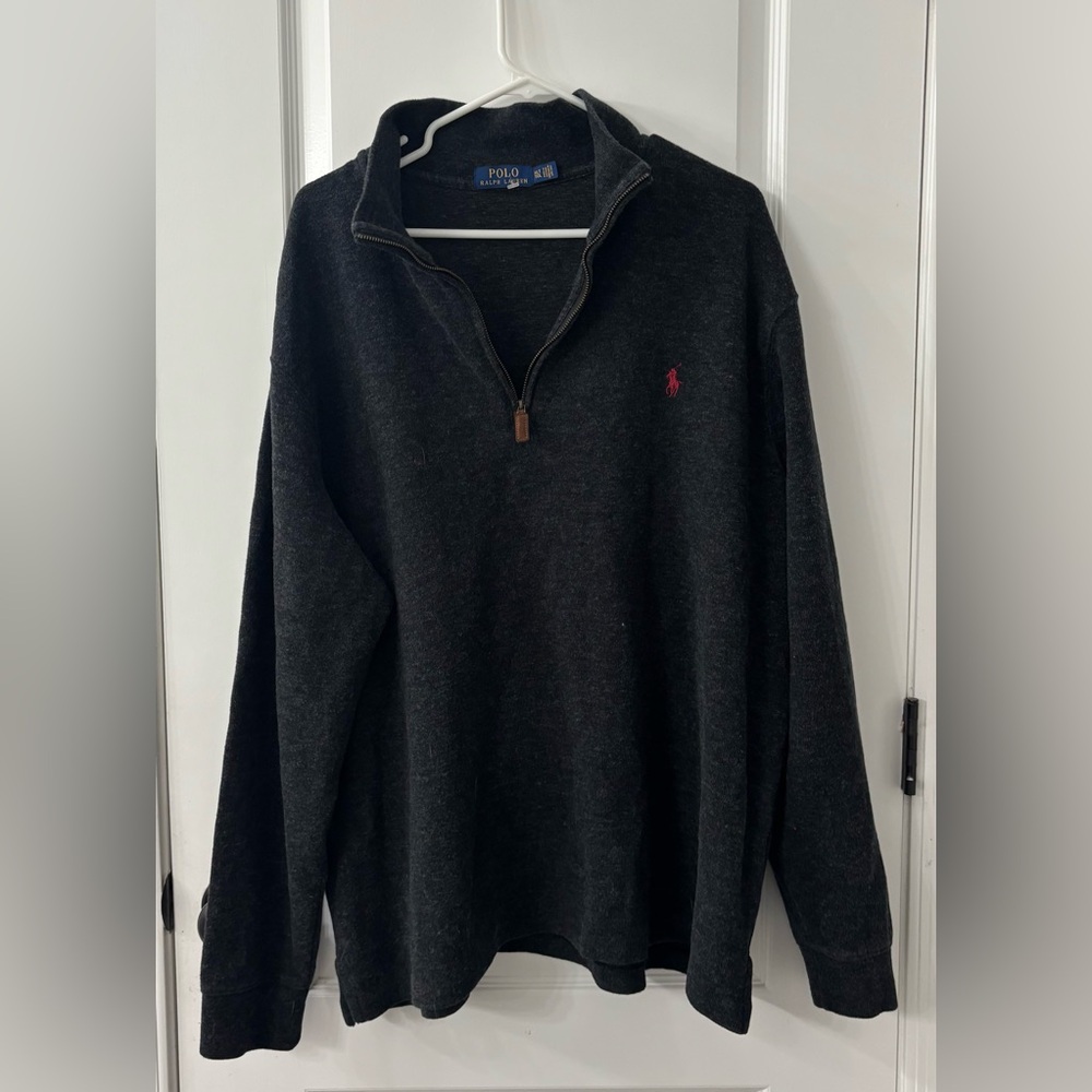 Ralph Lauren Men's Dark Grey Zip-Up Sweater - Picture 4 of 8